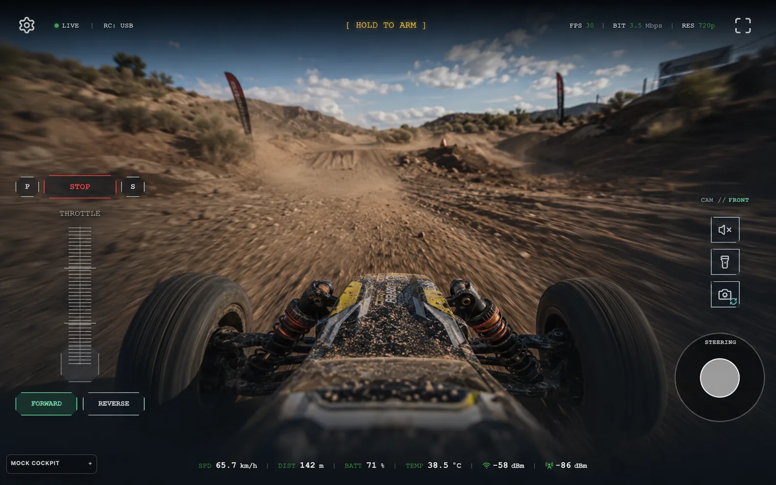 FPVRush cockpit interface preview